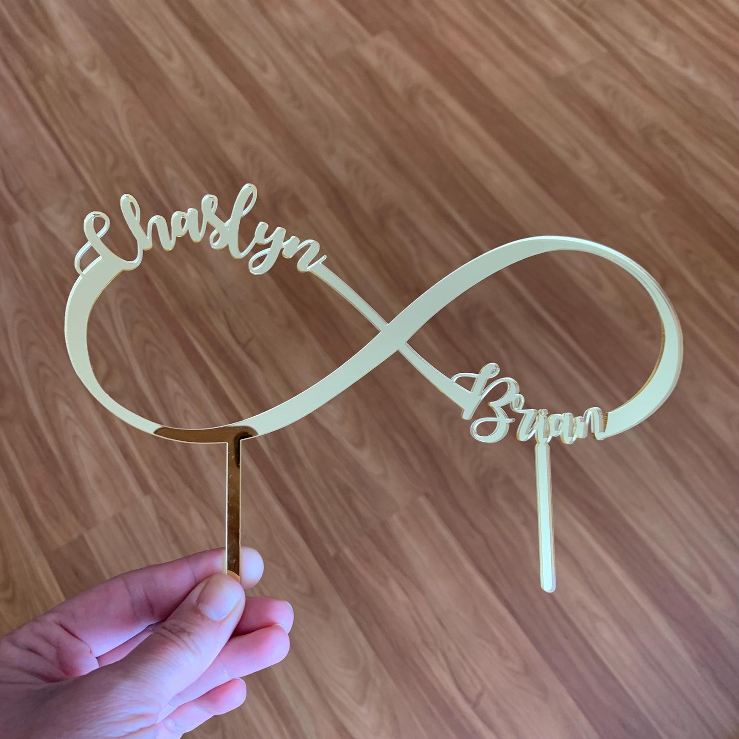Infinity Cake Topper with Custom Name, Personalized Wedding Decor - Forever Love