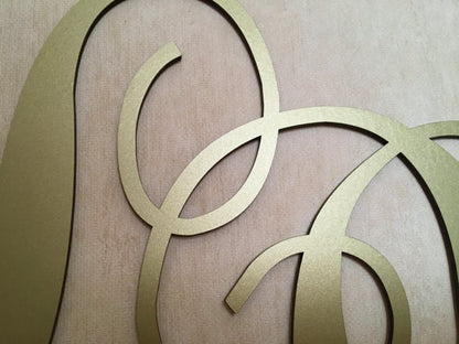 Personalized Wedding Cake Topper with Two Initials - Custom Wreath Monogram Decoration