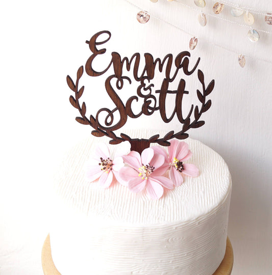 Wedding cake topper, personalized rustic cake topper, wooden cake topper, cake topper, custom cake topper, your choice of wood