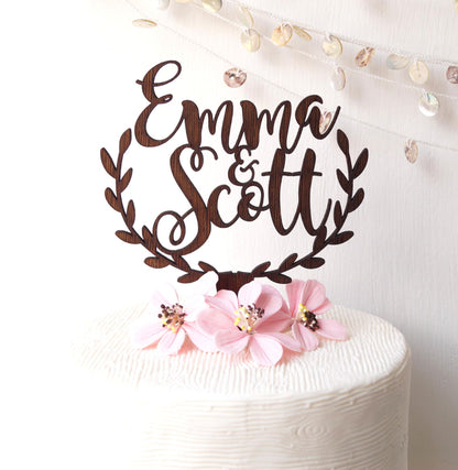Wedding cake topper, personalized rustic cake topper, wooden cake topper, cake topper, custom cake topper, your choice of wood