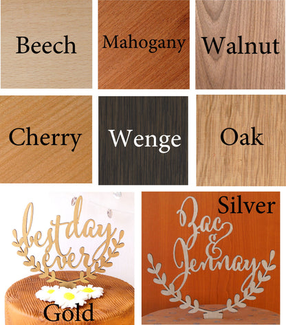 Wedding cake topper, rustic wooden cake topper, personalized cake topper, initials cake topper, custom made cake decoration, letters topper