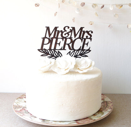 Mr and Mrs cake topper, personalized wedding cake topper, custom cake topper, wooden cake topper, rustic cake topper, Mr & Mrs cake topper