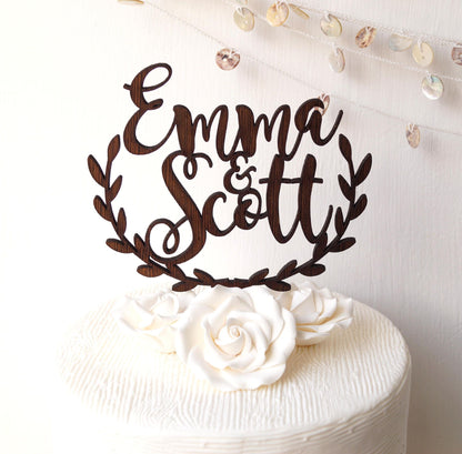Wedding cake topper, personalized rustic cake topper, wooden cake topper, cake topper, custom cake topper, your choice of wood
