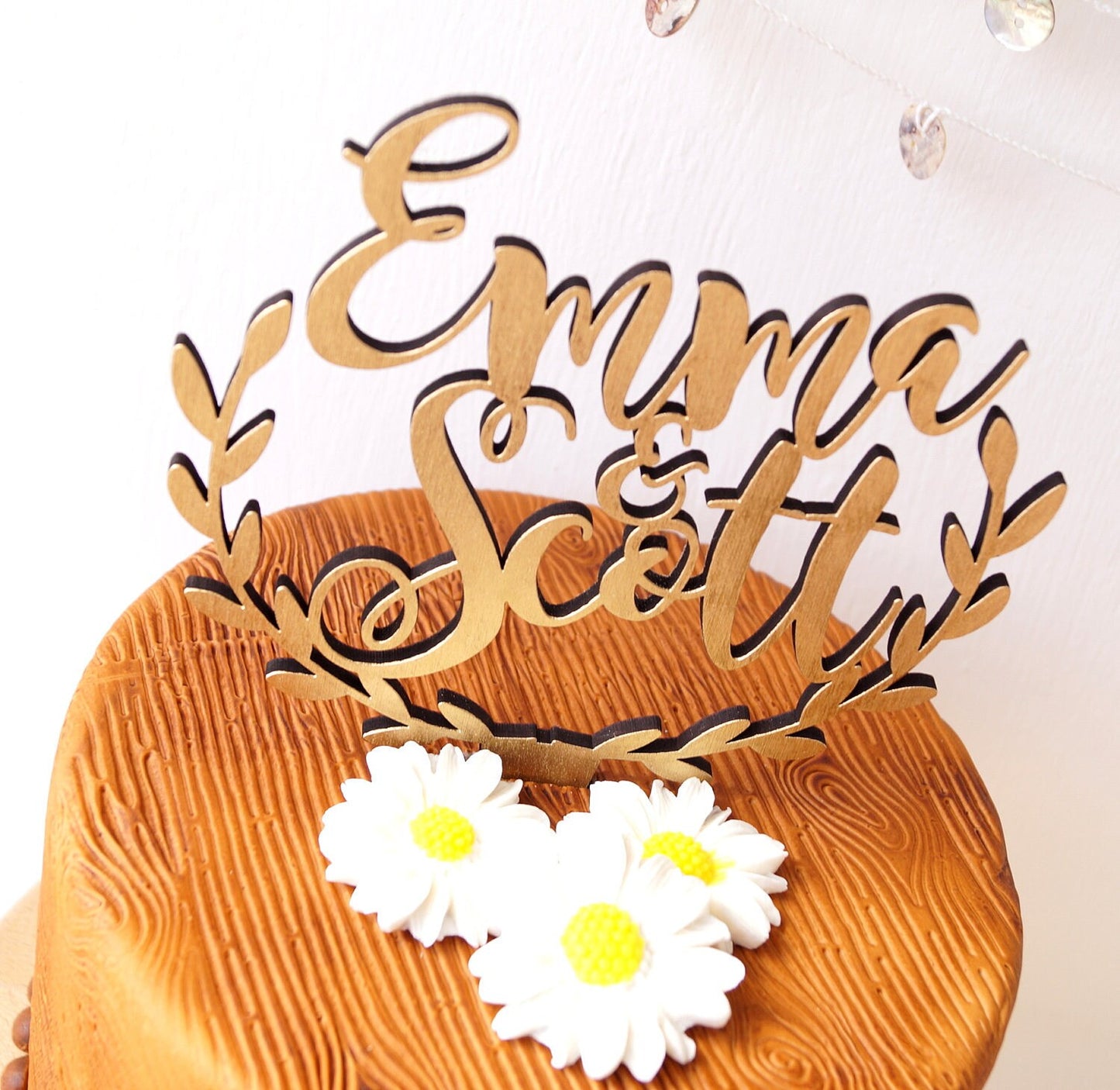 Personalized cake topper, rustic cake topper, wedding cake topper, wooden cake topper, names cake topper, custom topper, your wood choice