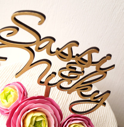 Cake topper for wedding, personalized cake topper, wedding cake topper, names cake topper, rustic wooden cake topper