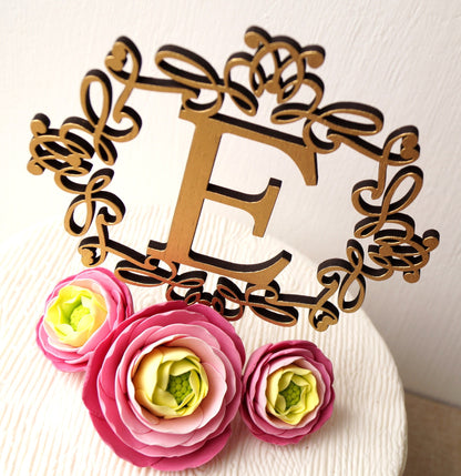 Monogram cake topper, cake topper for wedding, large letter cake topper, gold cake topper, wedding cake topper