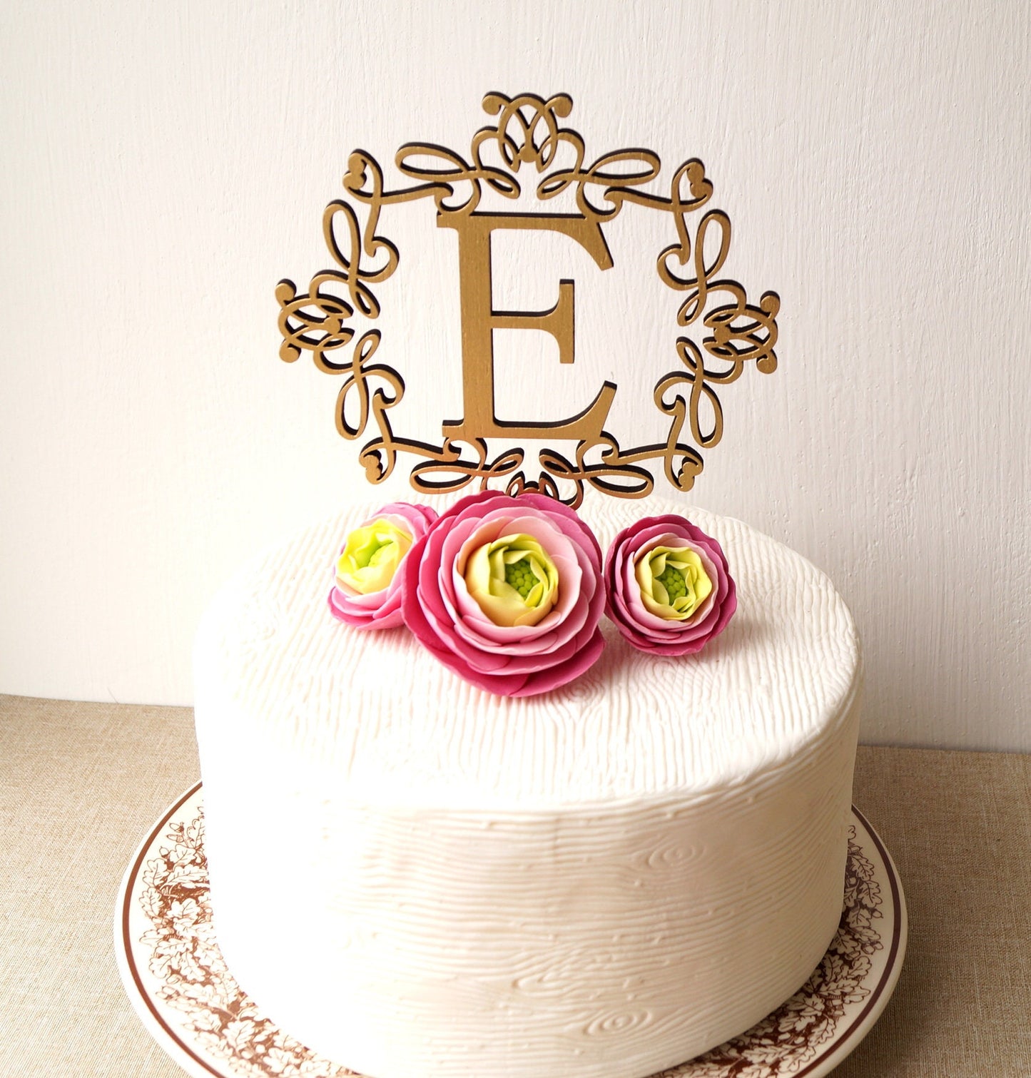 Monogram cake topper, cake topper for wedding, large letter cake topper, gold cake topper, wedding cake topper