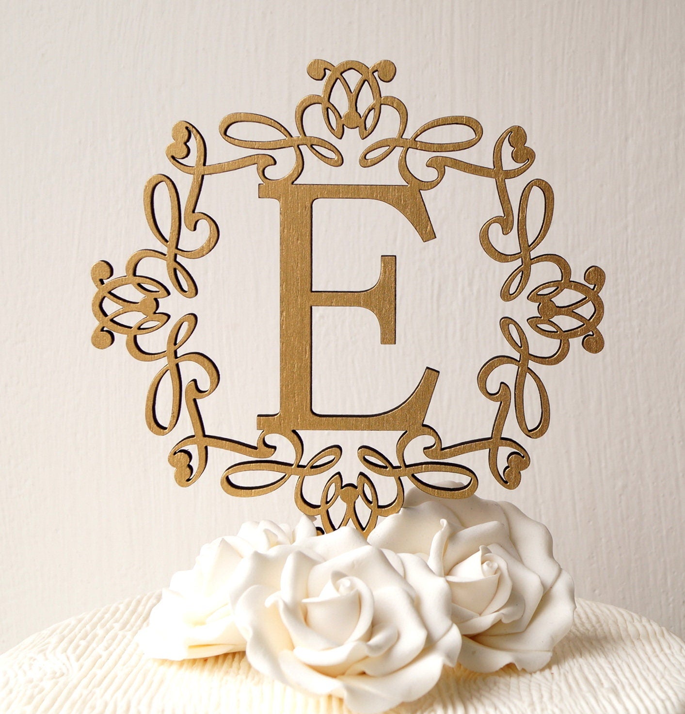Monogram cake topper, cake topper for wedding, large letter cake topper, gold cake topper, wedding cake topper