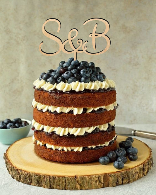 Cake topper for wedding, personalized initials cake topper, custom letters and hear cake topper