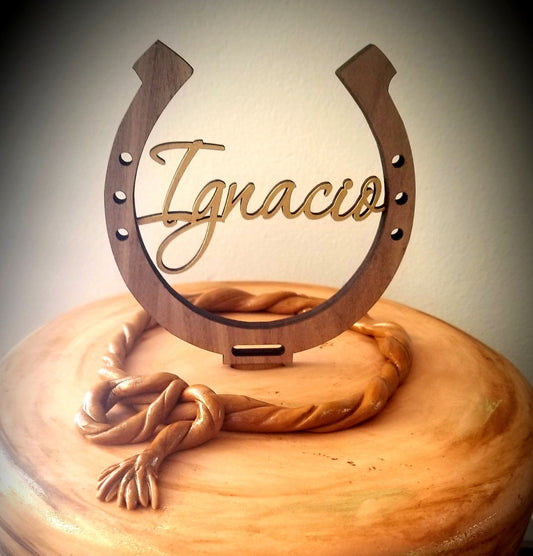 Cake topper - Horseshoe cake topper - Wedding cake topper - Personalized cake topper - Birthday cake topper - Cake topper for wedding