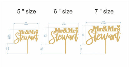 Personalized Mr and Mrs Wedding Cake Topper