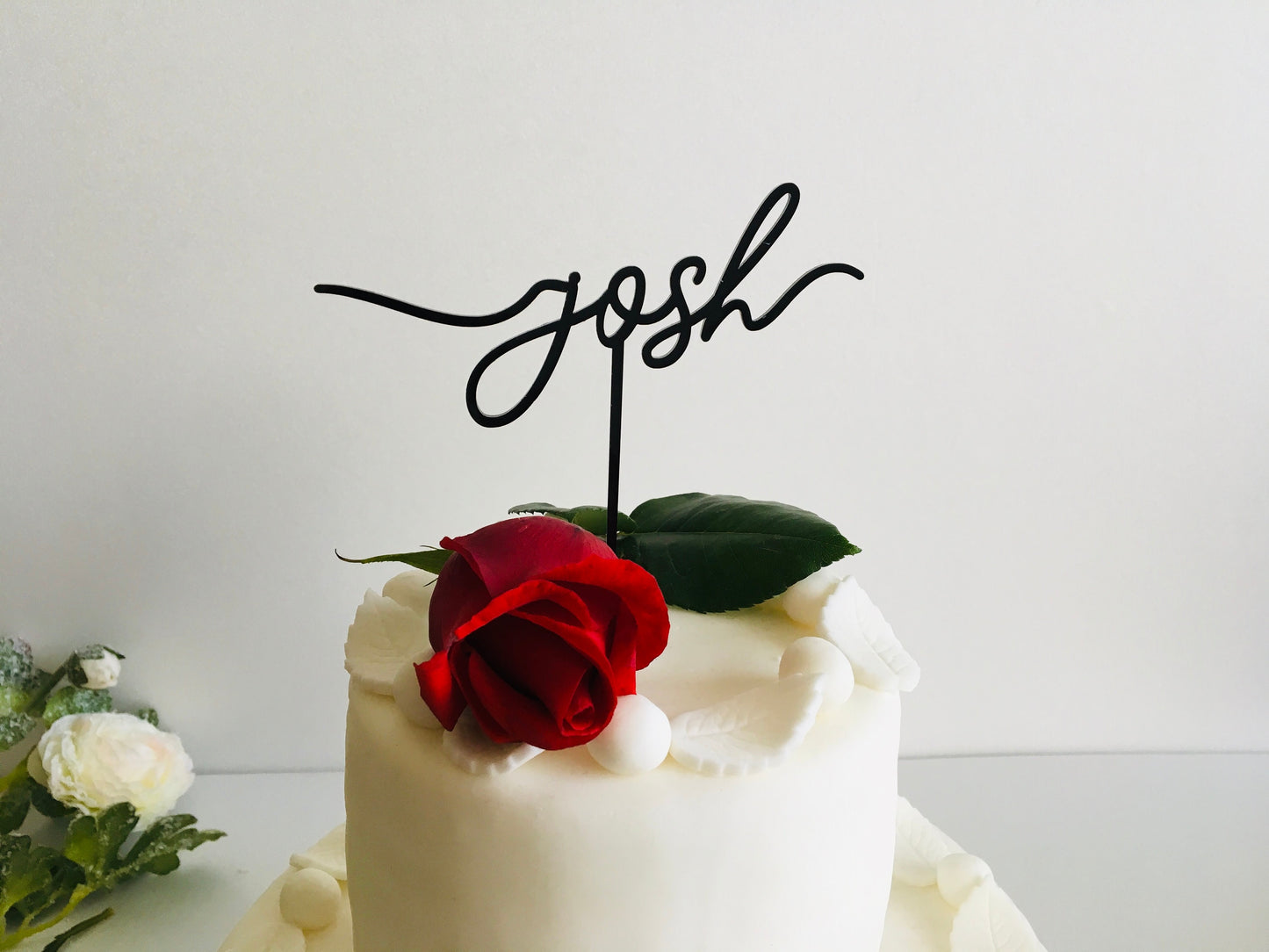 Two Custom Name Cake Toppers - Personalized Anniversary or Birthday Decoration