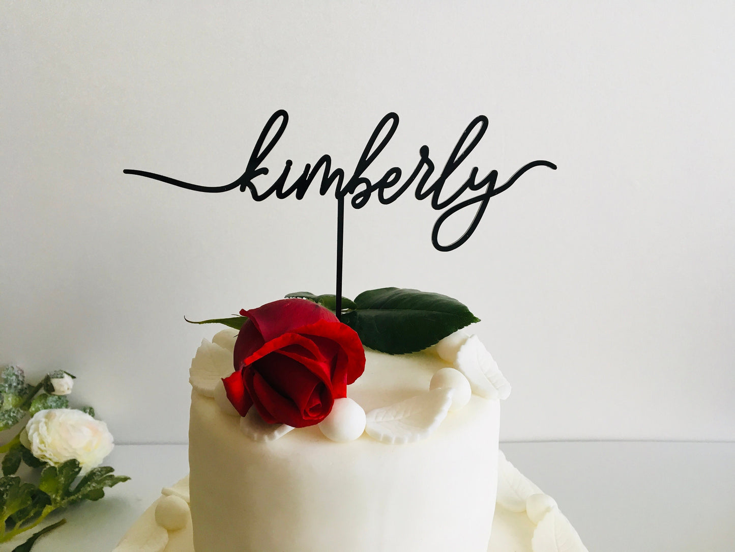 Two Custom Name Cake Toppers - Personalized Anniversary or Birthday Decoration