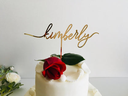 Two Custom Name Cake Toppers - Personalized Anniversary or Birthday Decoration