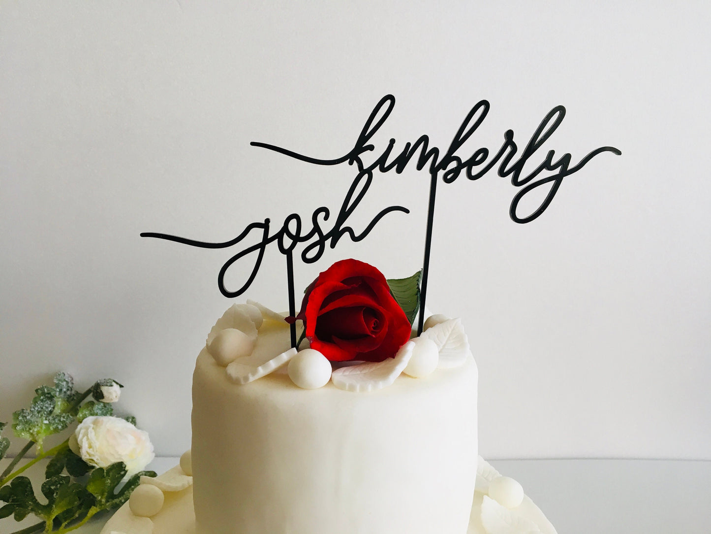Personalized Wedding Cake Toppers - Two Custom Names - Bride and Groom - Mr and Mrs
