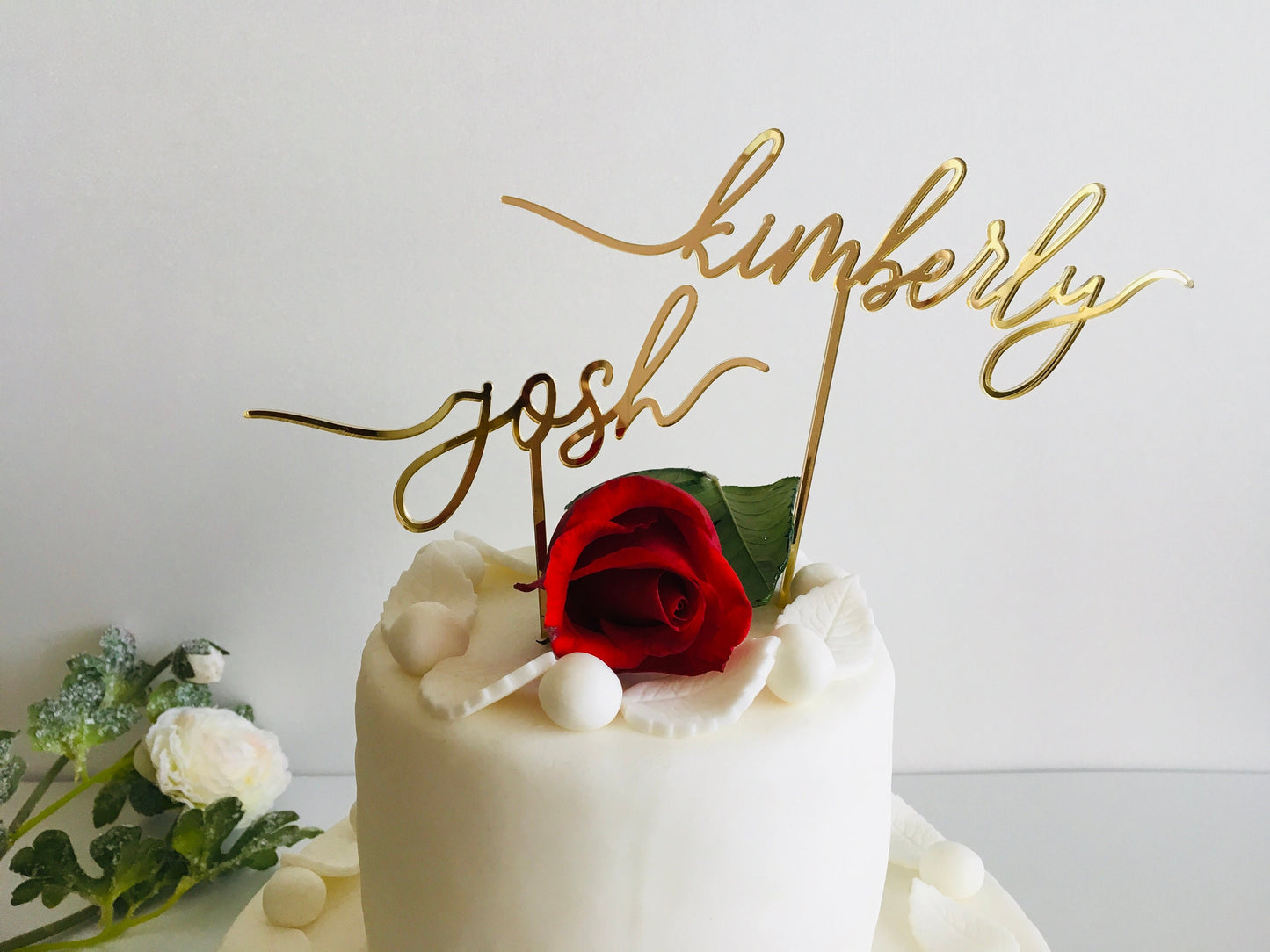 Personalized Wedding Cake Toppers - Two Custom Names - Bride and Groom - Mr and Mrs