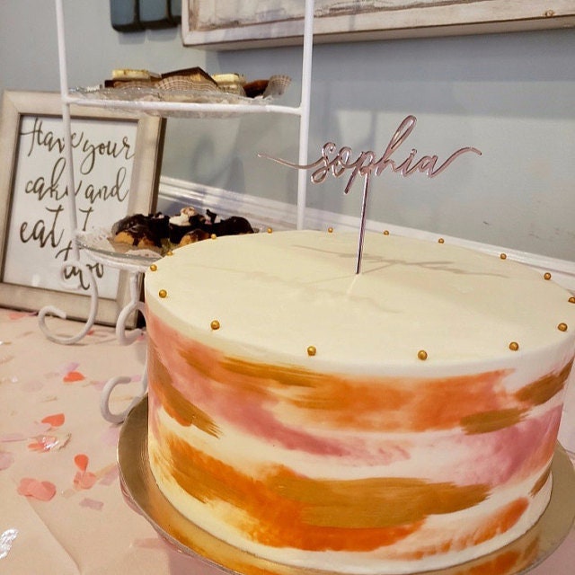 Personalized Wedding Cake Toppers - Two Custom Names - Bride and Groom - Mr and Mrs