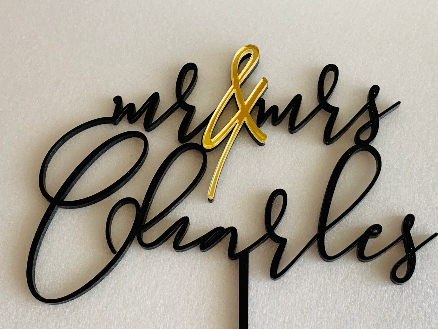 Personalized Mr & Mrs Wedding Cake Topper with Custom Last Name
