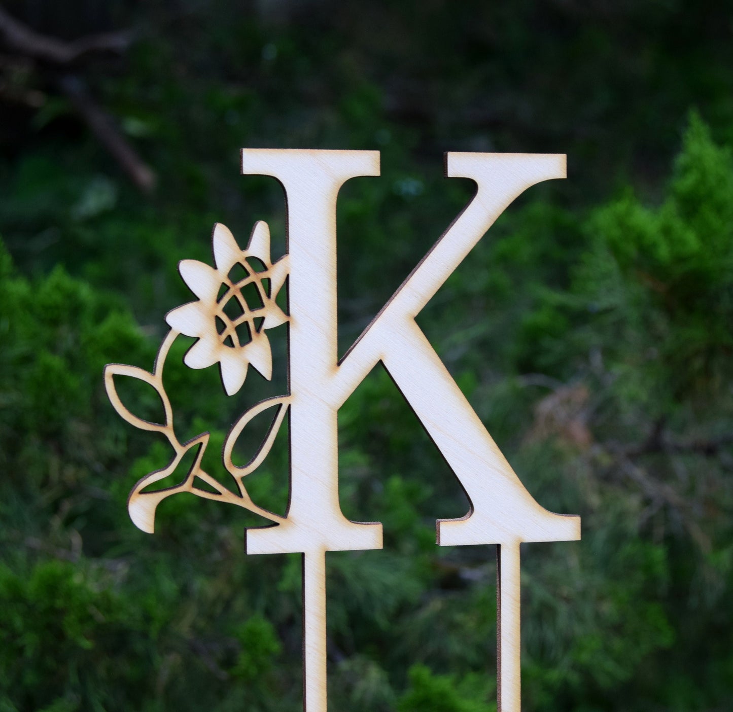 Personalized Sunflower Wedding Cake Topper: Rustic Floral Monogram