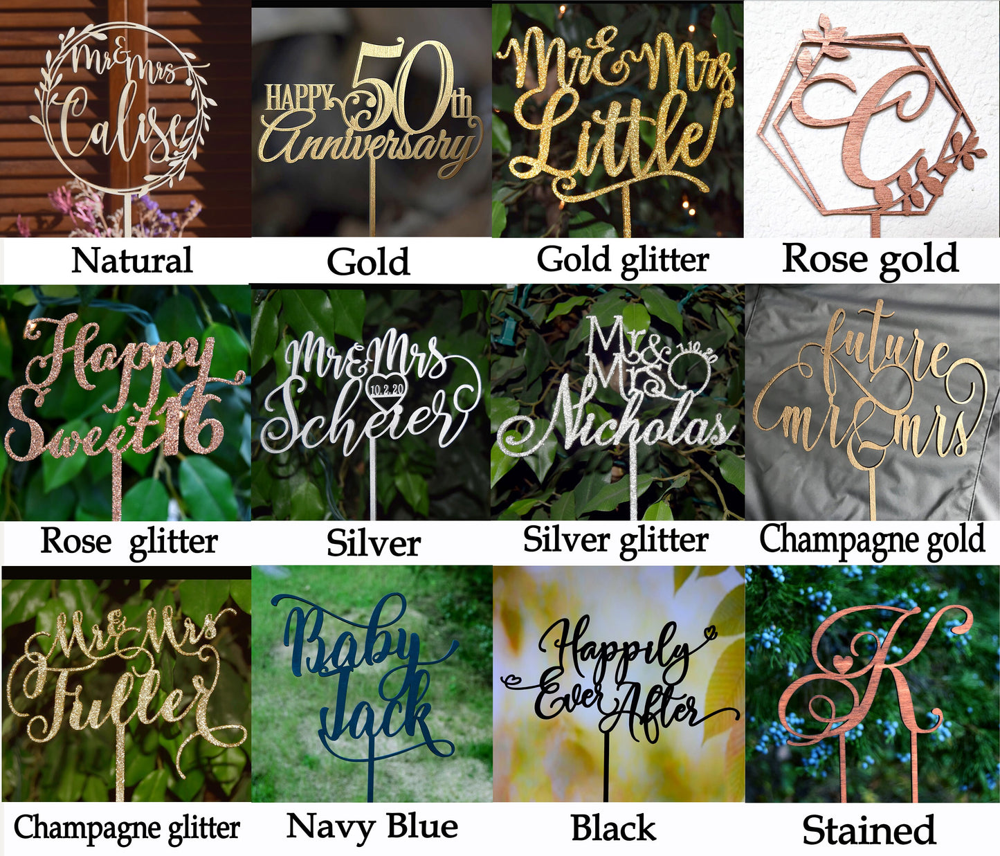 Finally Mr & Mrs Cake Topper: Champagne Gold Wedding Decor