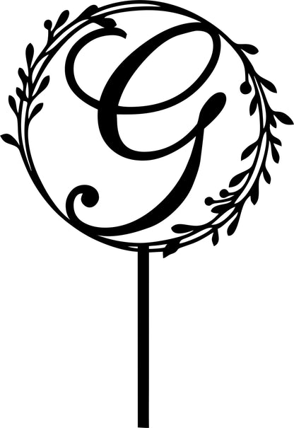 Rustic Letter B Cake Topper: Silver Initial Wedding Decor