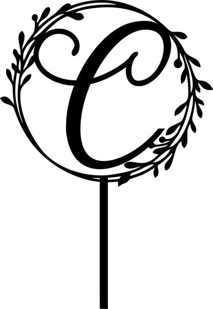 Rustic Letter B Cake Topper: Silver Initial Wedding Decor