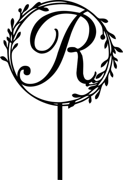 Rustic Letter B Cake Topper: Silver Initial Wedding Decor