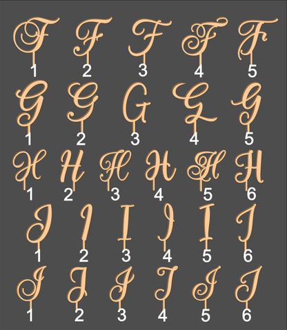 Monogram Wedding Cake Topper: Rustic Initial Letter, Birch Wood