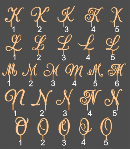 Monogram Wedding Cake Topper: Rustic Initial Letter, Birch Wood
