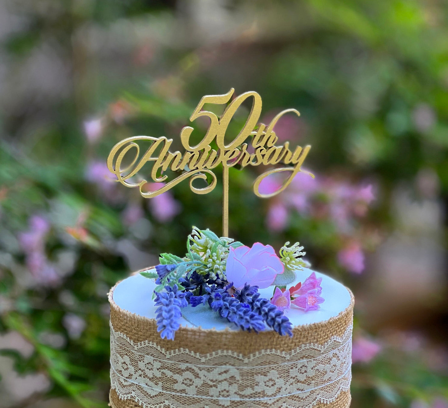 Gold Anniversary Cake Topper: 50th, 40th, 30th, 25th, 75th