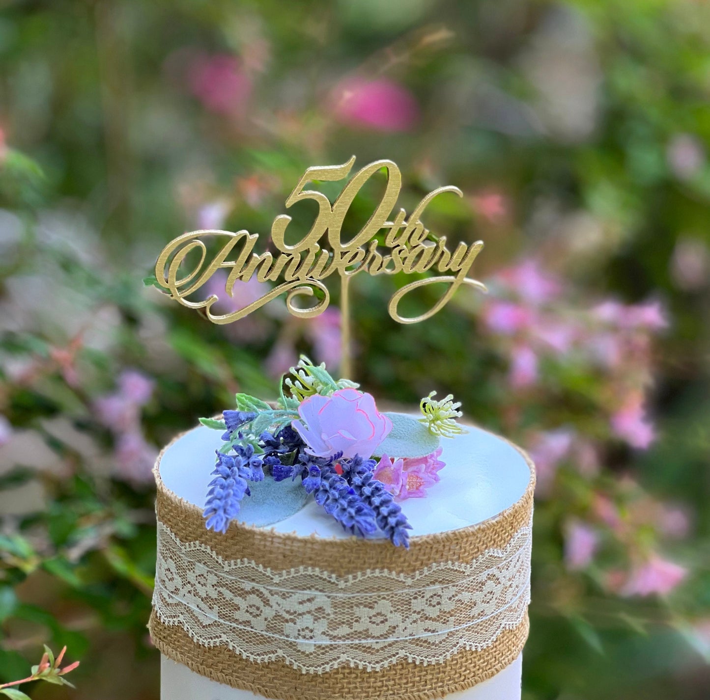 Gold Anniversary Cake Topper: 50th, 40th, 30th, 25th, 75th