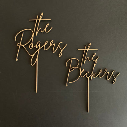 Personalized Last Name Wedding Topper, Custom Acrylic Surname Sign, Elegant Reception Cake Decor