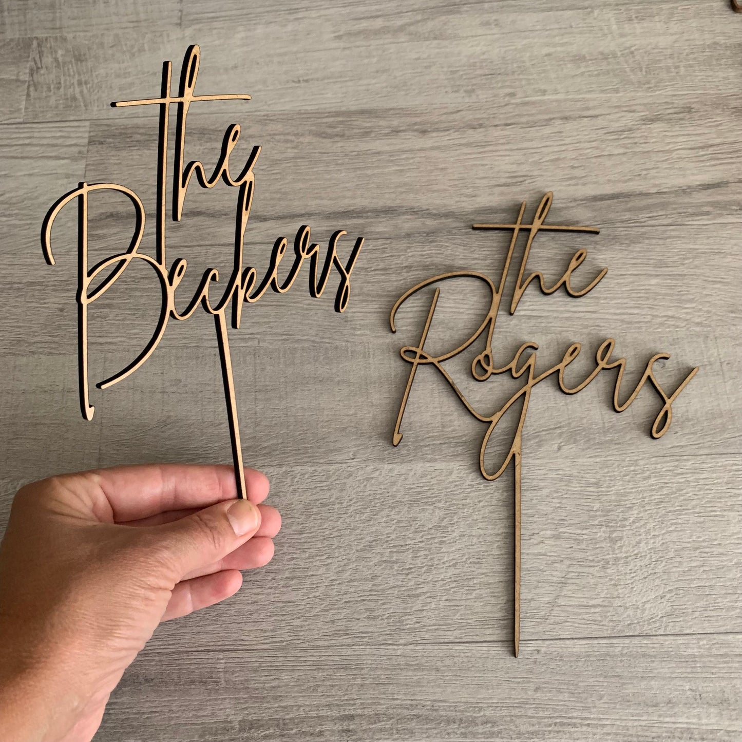 Personalized Last Name Wedding Topper, Custom Acrylic Surname Sign, Elegant Reception Cake Decor