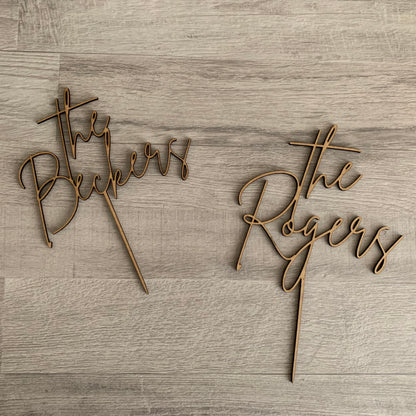 Personalized Last Name Wedding Topper, Custom Acrylic Surname Sign, Elegant Reception Cake Decor