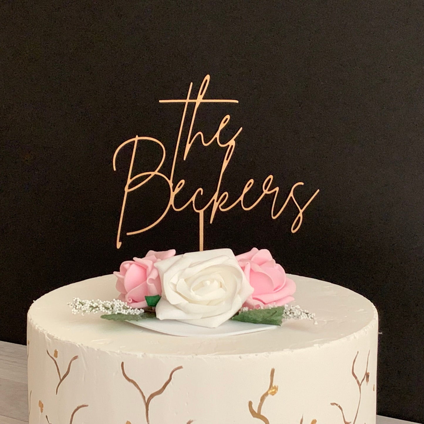 Personalized Last Name Wedding Topper, Custom Acrylic Surname Sign, Elegant Reception Cake Decor