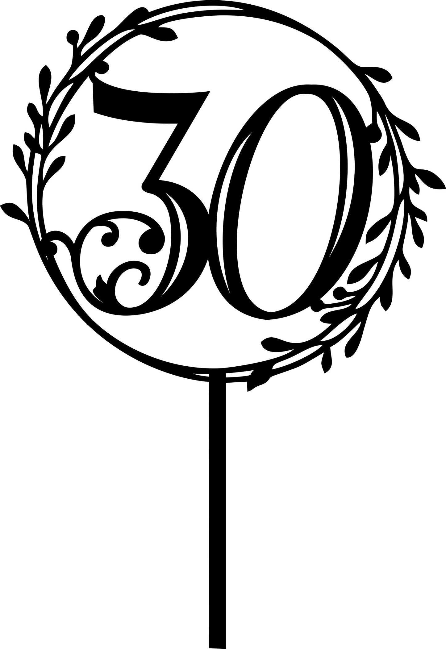 50th Anniversary Cake Topper: Stained Birch Wood, Floral Wreath