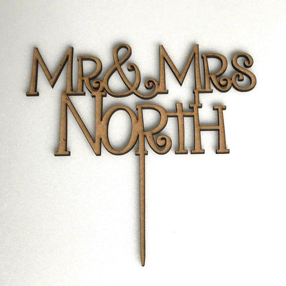 Custom Mr & Mrs Wood Cake Topper - Personalized Rustic Wedding Decorations