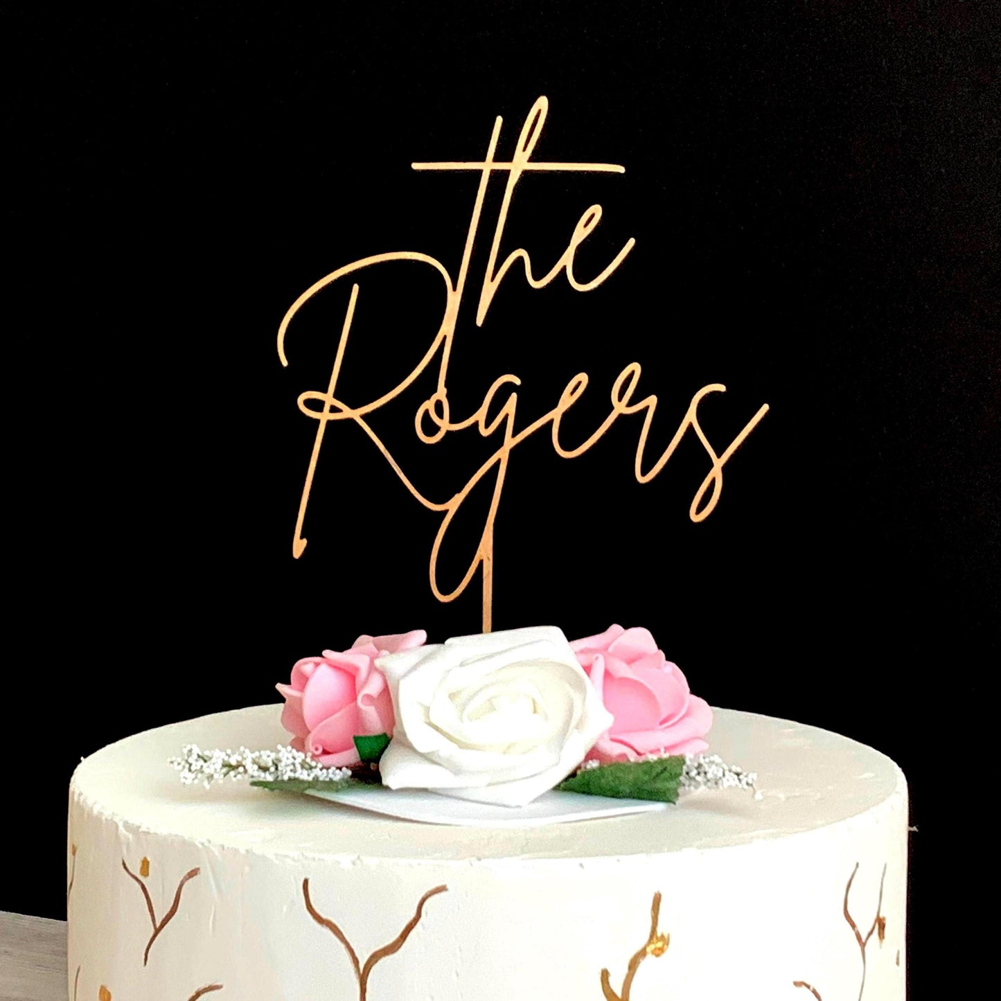 Personalized Last Name Wedding Topper, Custom Acrylic Surname Sign, Elegant Reception Cake Decor