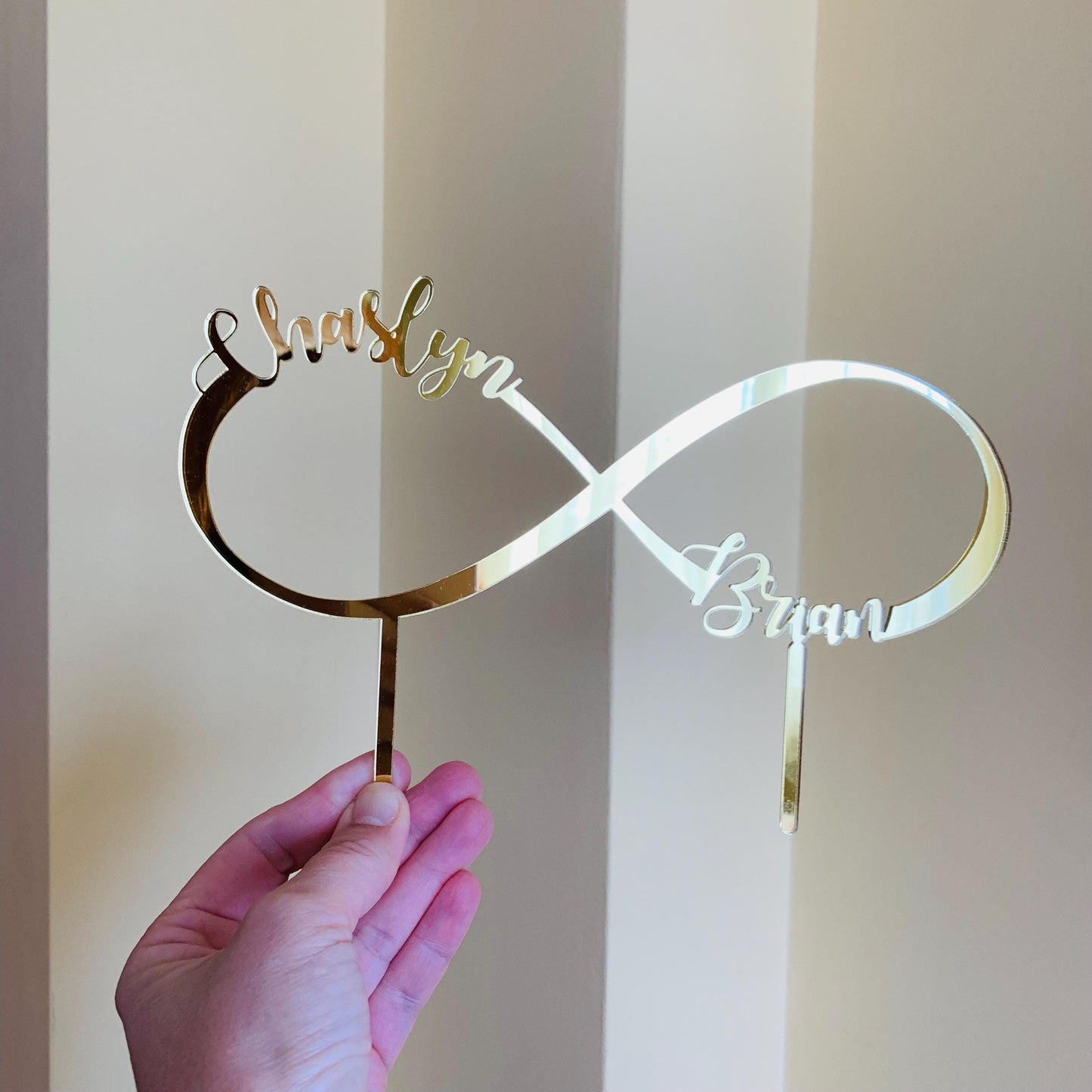 Infinity Cake Topper with Custom Name, Personalized Wedding Decor - Forever Love