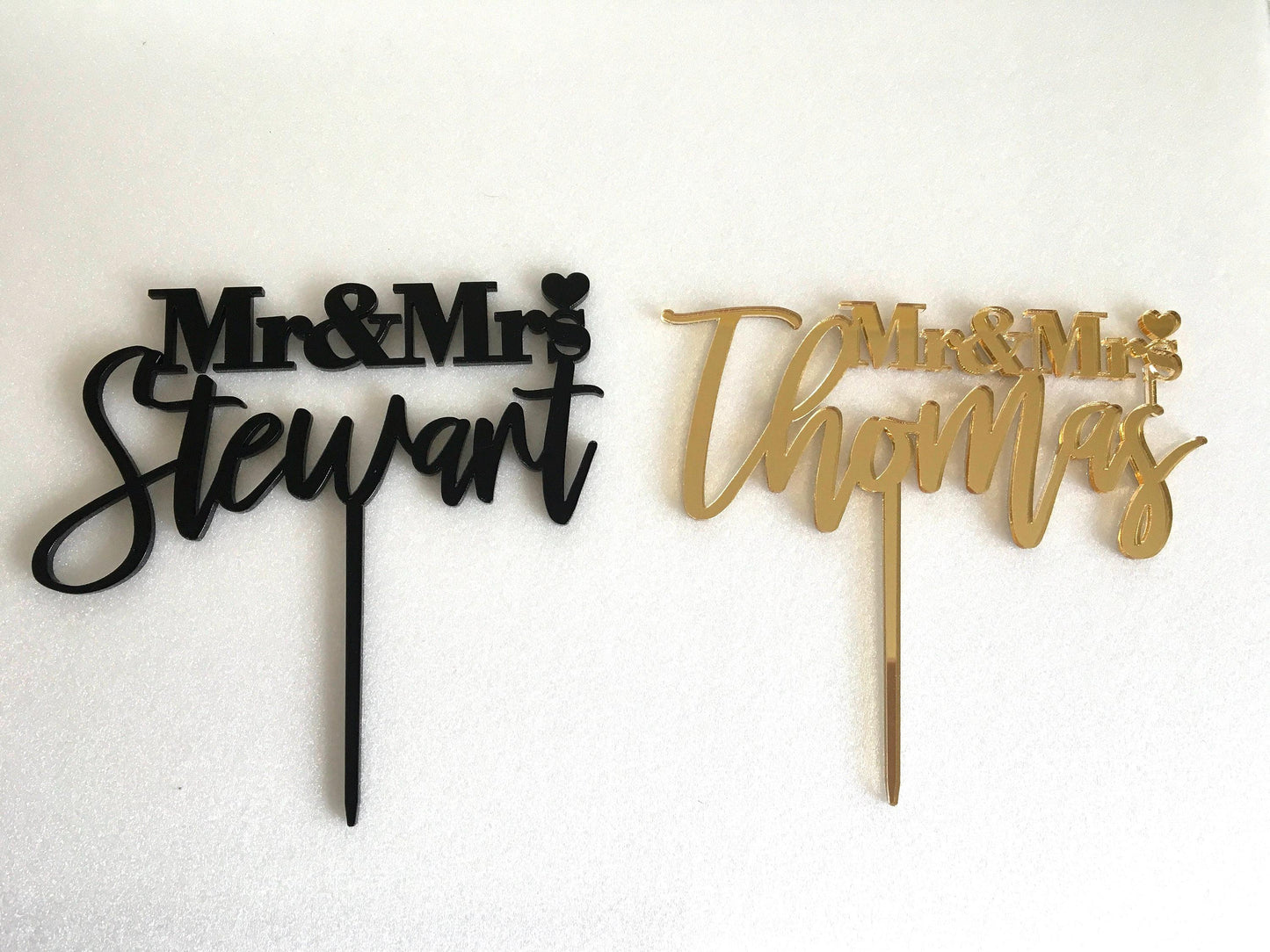 Personalized Mr and Mrs Wedding Cake Topper