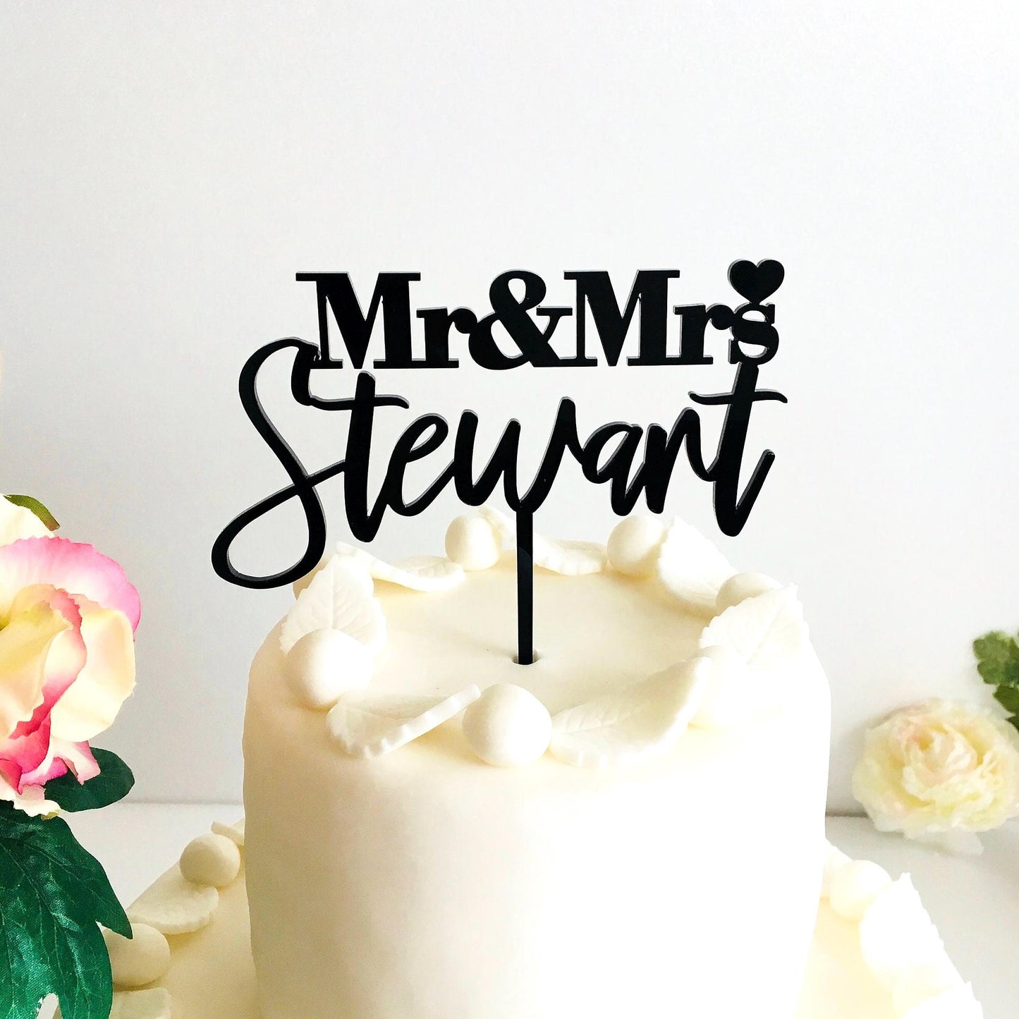 Personalized Mr and Mrs Wedding Cake Topper