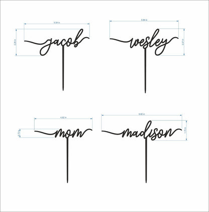 Two Custom Name Cake Toppers - Personalized Anniversary or Birthday Decoration