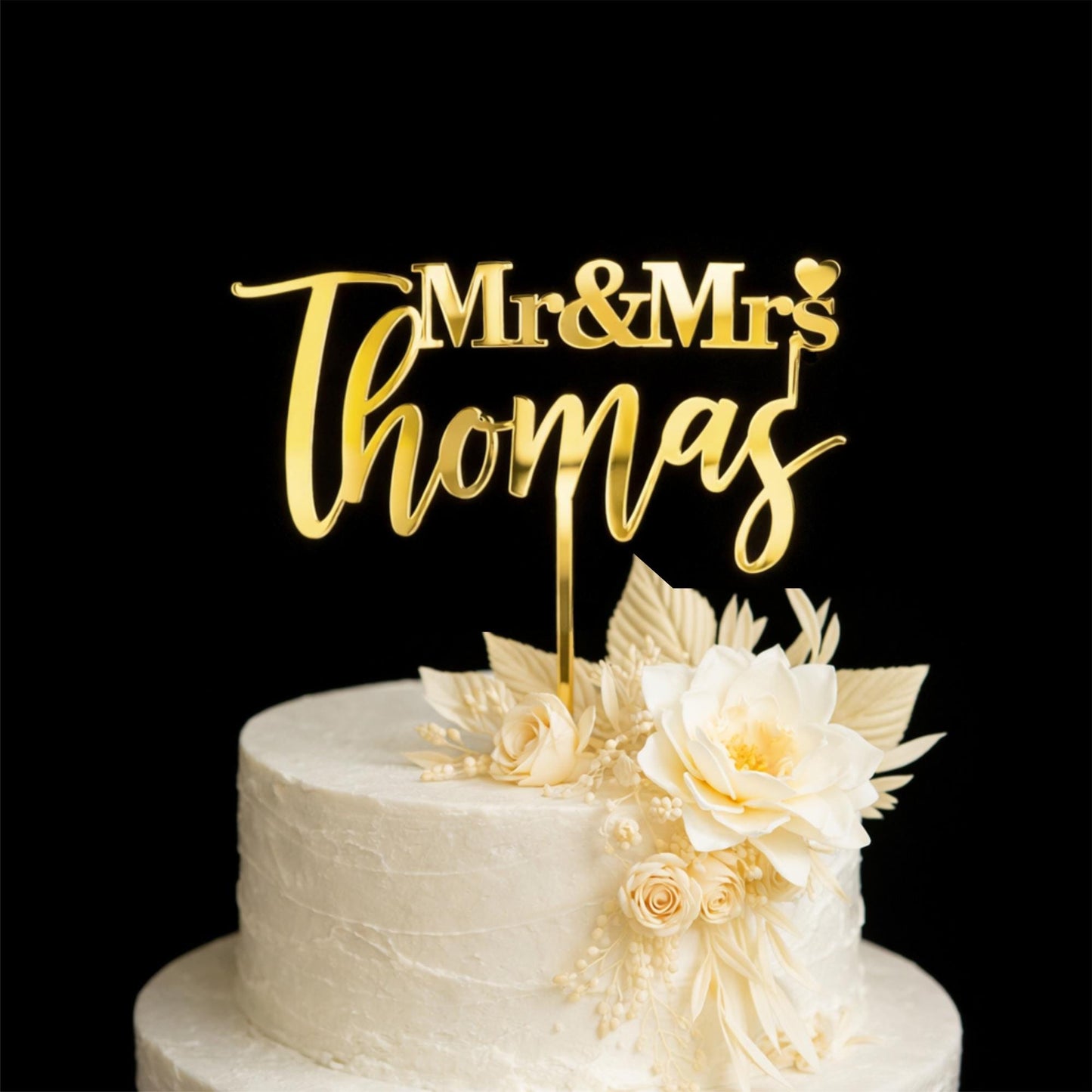 Personalized Mr and Mrs Wedding Cake Topper